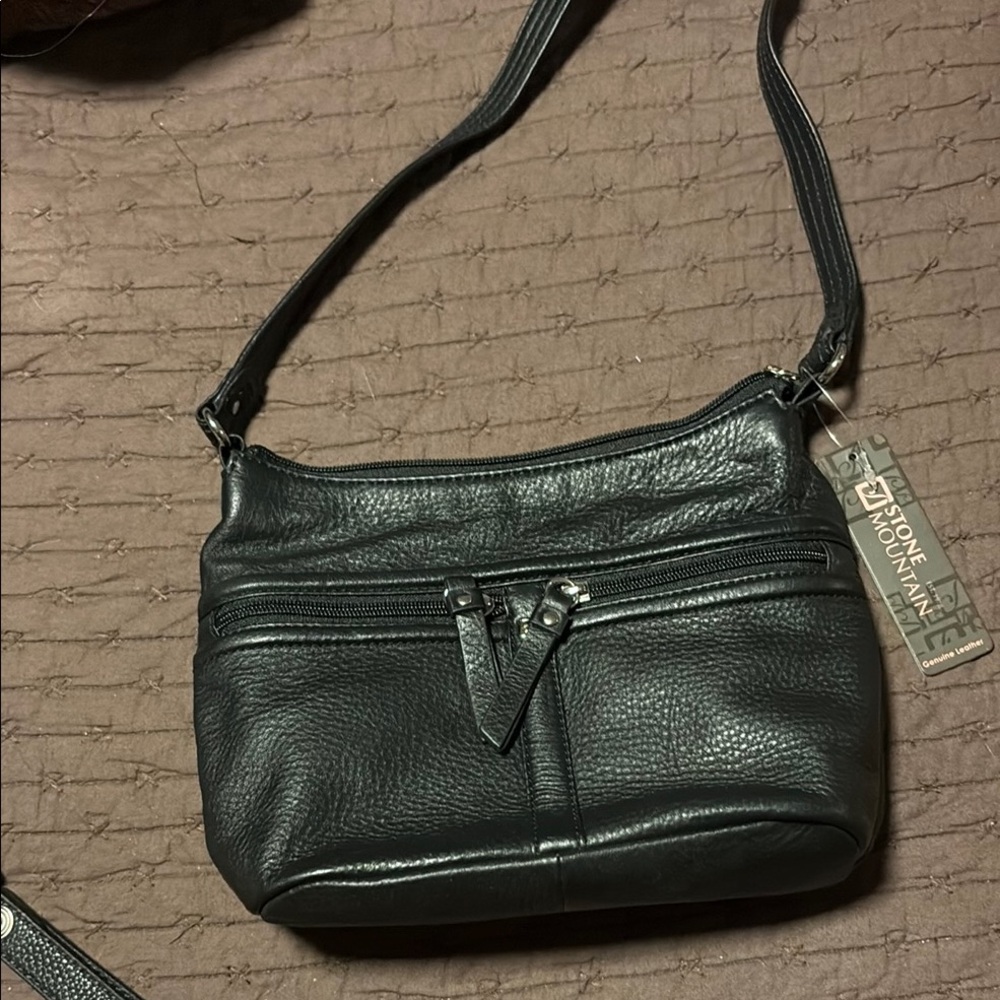 Stone Mountain Accessories Dark Leather Shoulder Bag